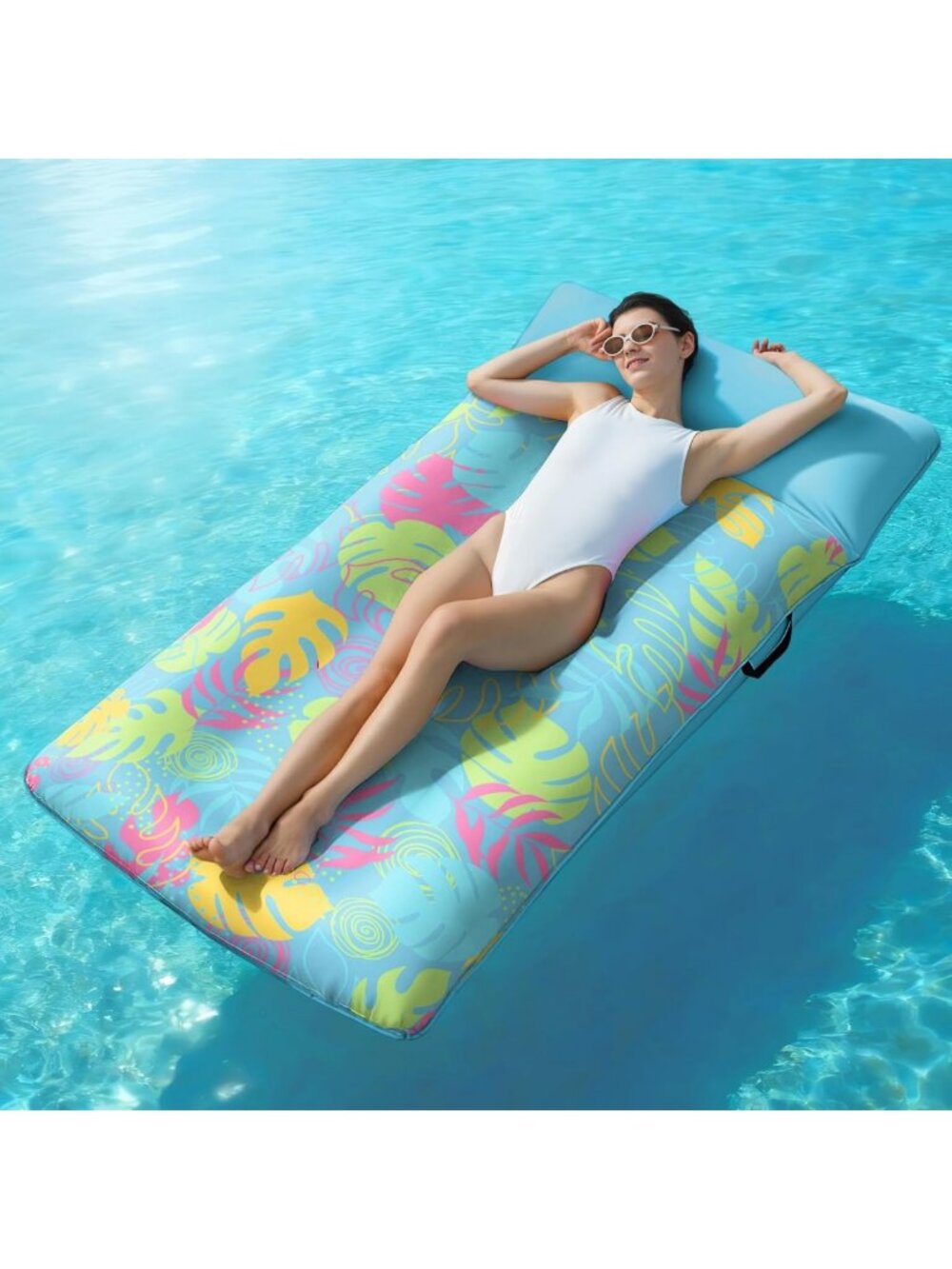 XL Inflatable Pool Lounger with Headrest - Ultra Comfort Float Mat for Adults